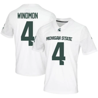 Men's Michigan State Spartans Jacoby Windmon Football Jersey - Game White